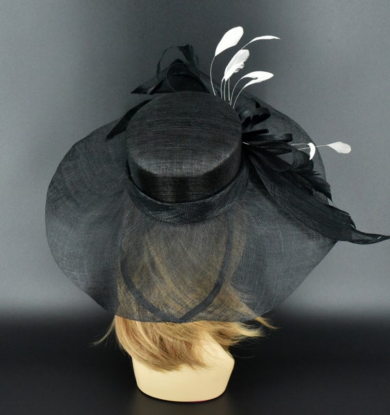 M22019 ( Black/ivory ) Kentucky Derby Hat Church Hat Wedding  display picture 1