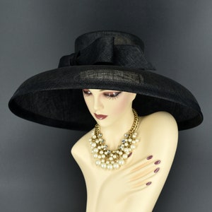 M22025( hat base ) Audrey Hepburn Hat 19.75&quot; Jumbo Wide Brim Sinamay Hat base, NO BOW