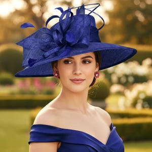 Church Hats for Women Royal Blue - Etsy display picture 2