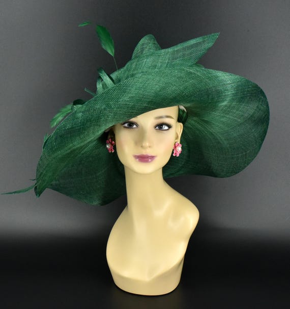 M22019 ( Green Hat ) Kentucky Derby Hat Church Hat Wedding  display picture 1
