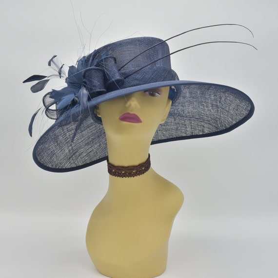 Navy blue best sale church hats