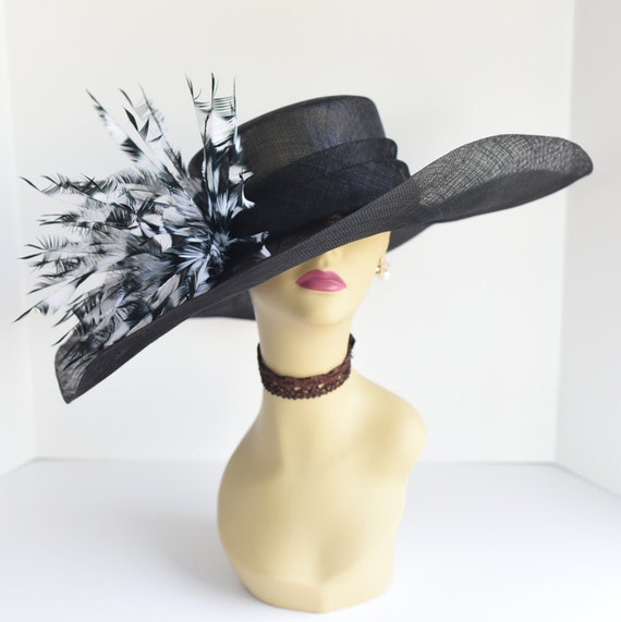 M507 (black/white) Kentucky Derby Hat, Church Hat, Wedding  display picture 3