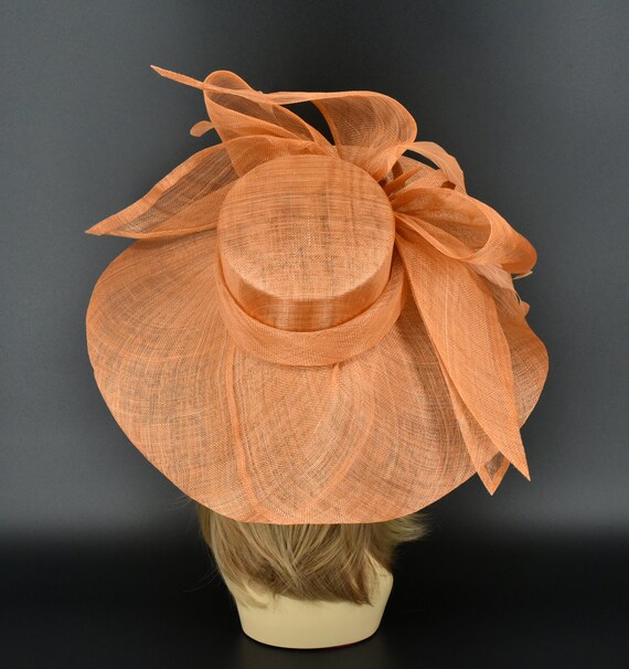 M23157 ( Orange ) Kentucky Derby Hat, Church Hat, Wedding