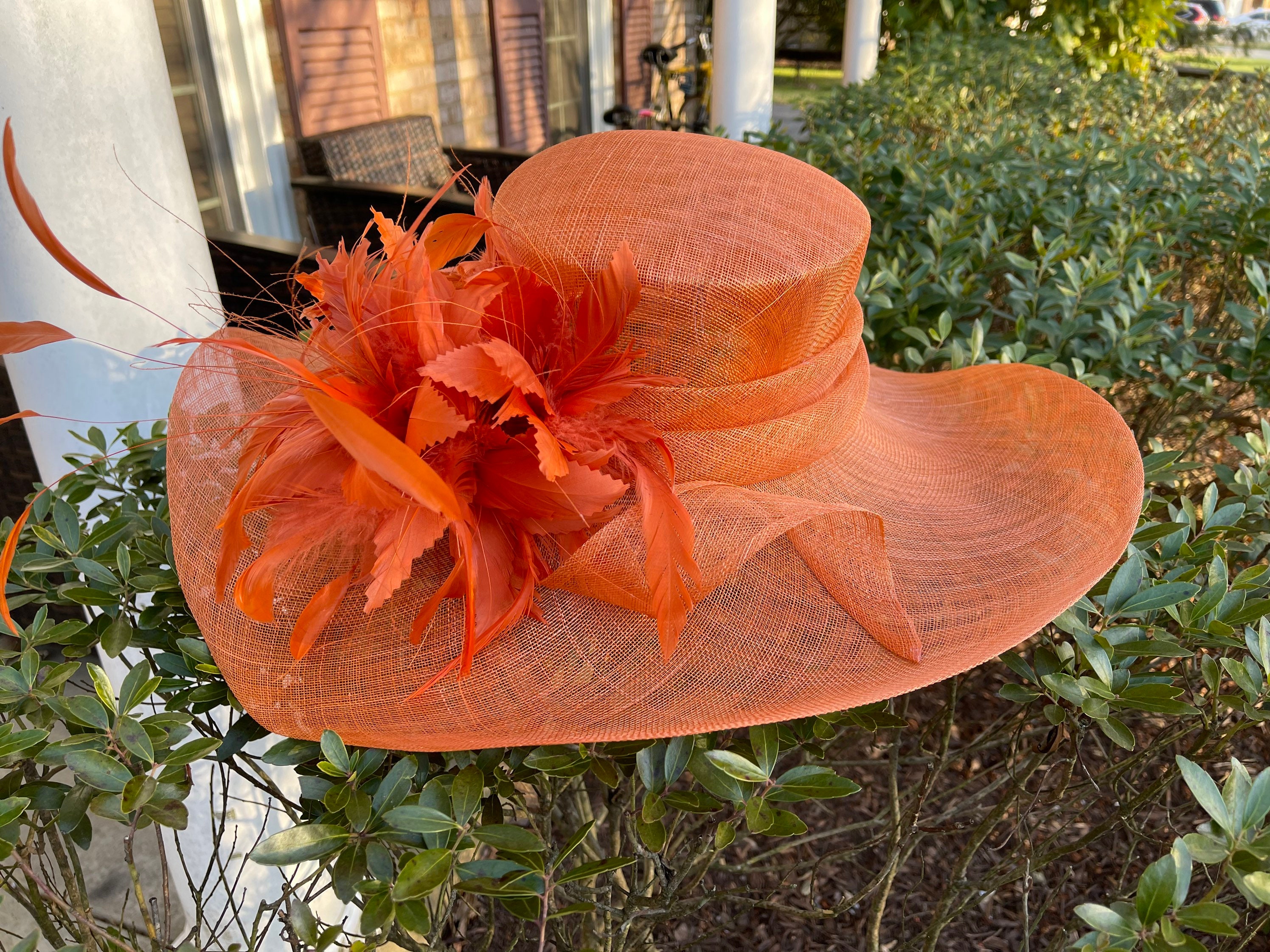 Vintage Empress Hat ?? Copper Orange Black Buckle Brushed Wool Two Tone Nice Vibrant Linen Hatteras - Boldly Coldful Peaky Blinders  main image 4