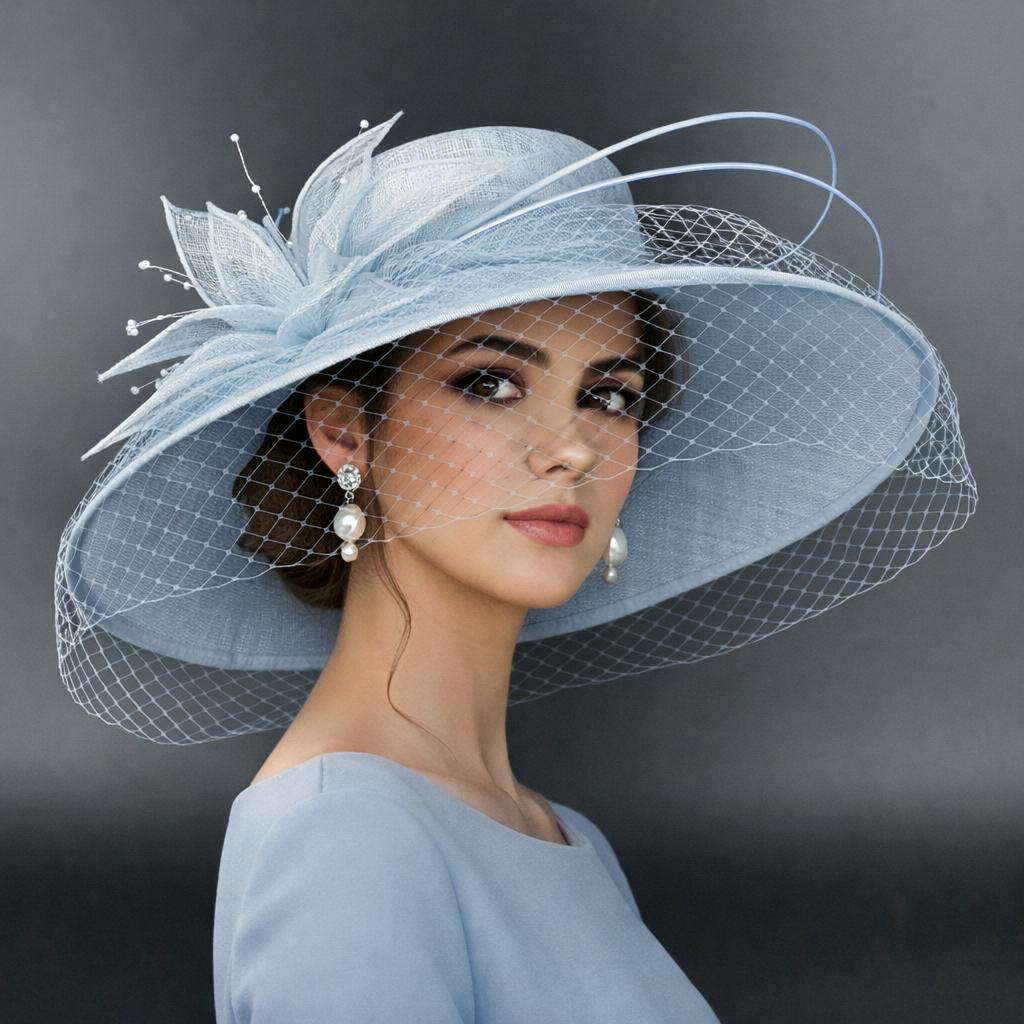 Royal Blue Silver Fascinator - Etsy display picture 2