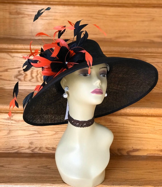 SD02( Black/red )kentucky Derby Hat, Church Hat, Wedding Hat  display picture 3