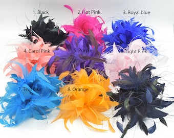 Milti-color Millinery Feather Flowers for Kentucky Derby, Wedding Florals, Bridal, Hats, Fascinators, Corsages Crafts, Hair Clips
