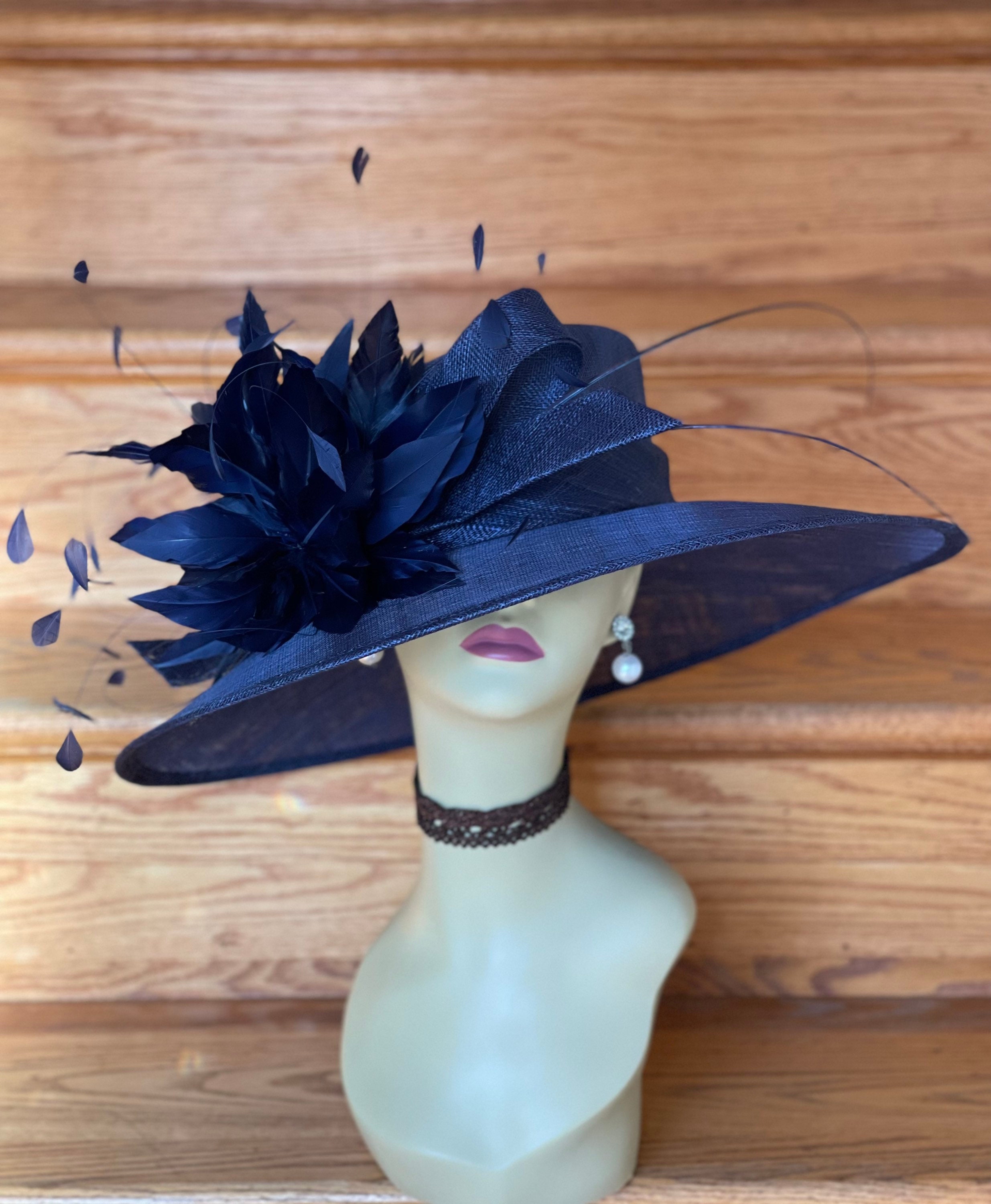 M936( Navy Hat ) Kentucky Derby Hat, Wedding Hat, Easter Hat  display picture 2