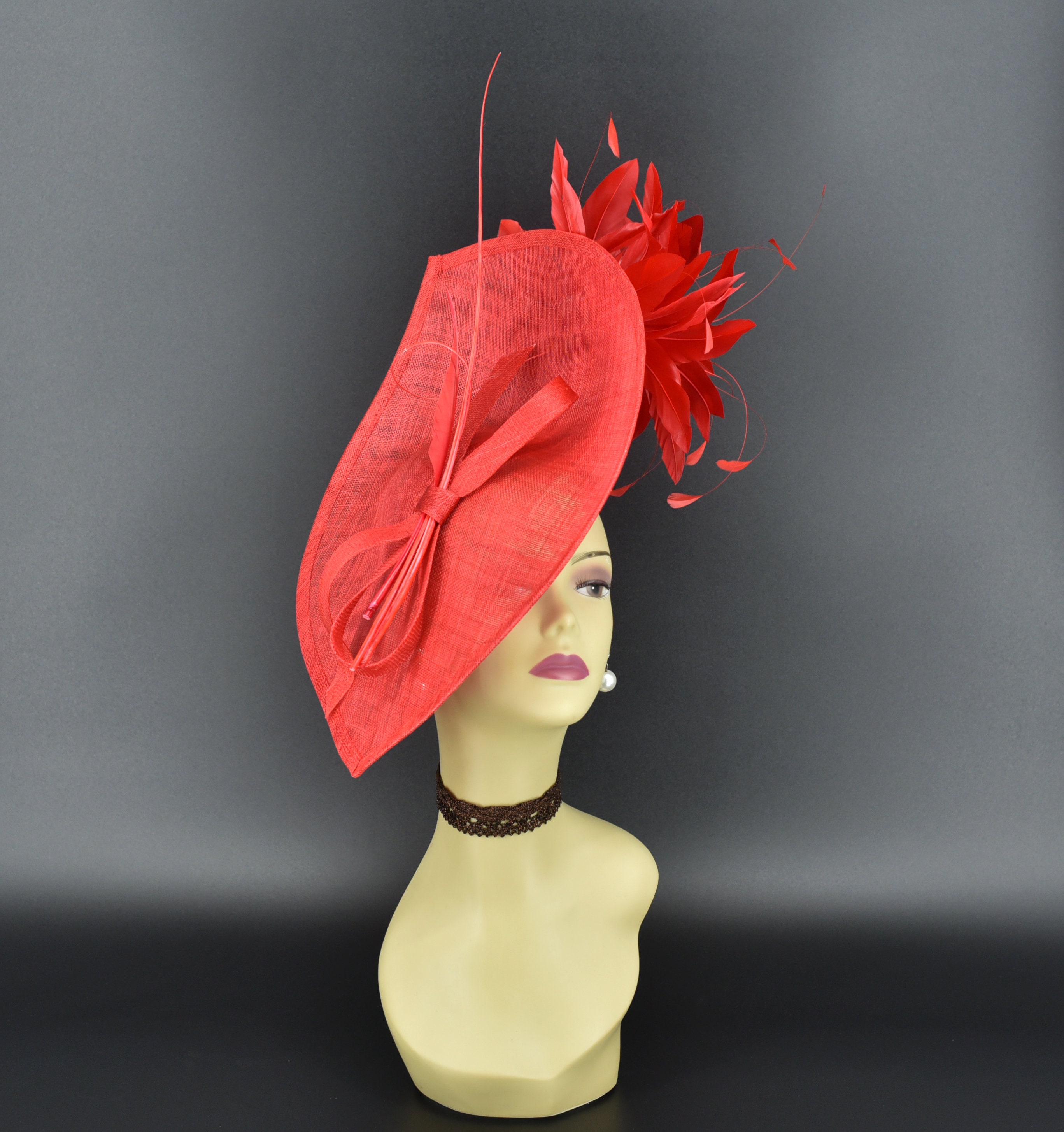 MF173-1 ( Red )jumbo Kentucky Derby Wedding Easter Tea Party 
