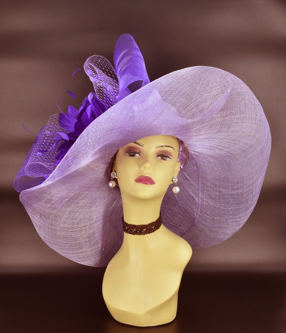 Sd518(lavender Purple +more Option) 8” Jumbo Wide Brim  display picture 1