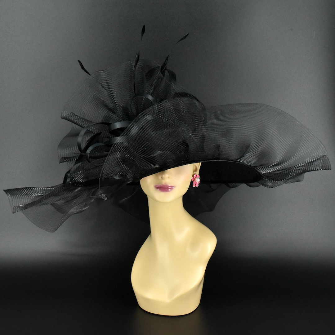 ME241 ( Black ) Kentucky Derby Hat, Wedding Hat, Horse Race  display picture 2