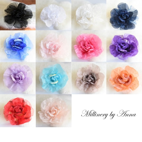 30 cm (12 inches) Silk Millinery Flower for Wedding Florals, Bridal, Hats, Fascinators, Corsages Crafts, Hair Clips More colors