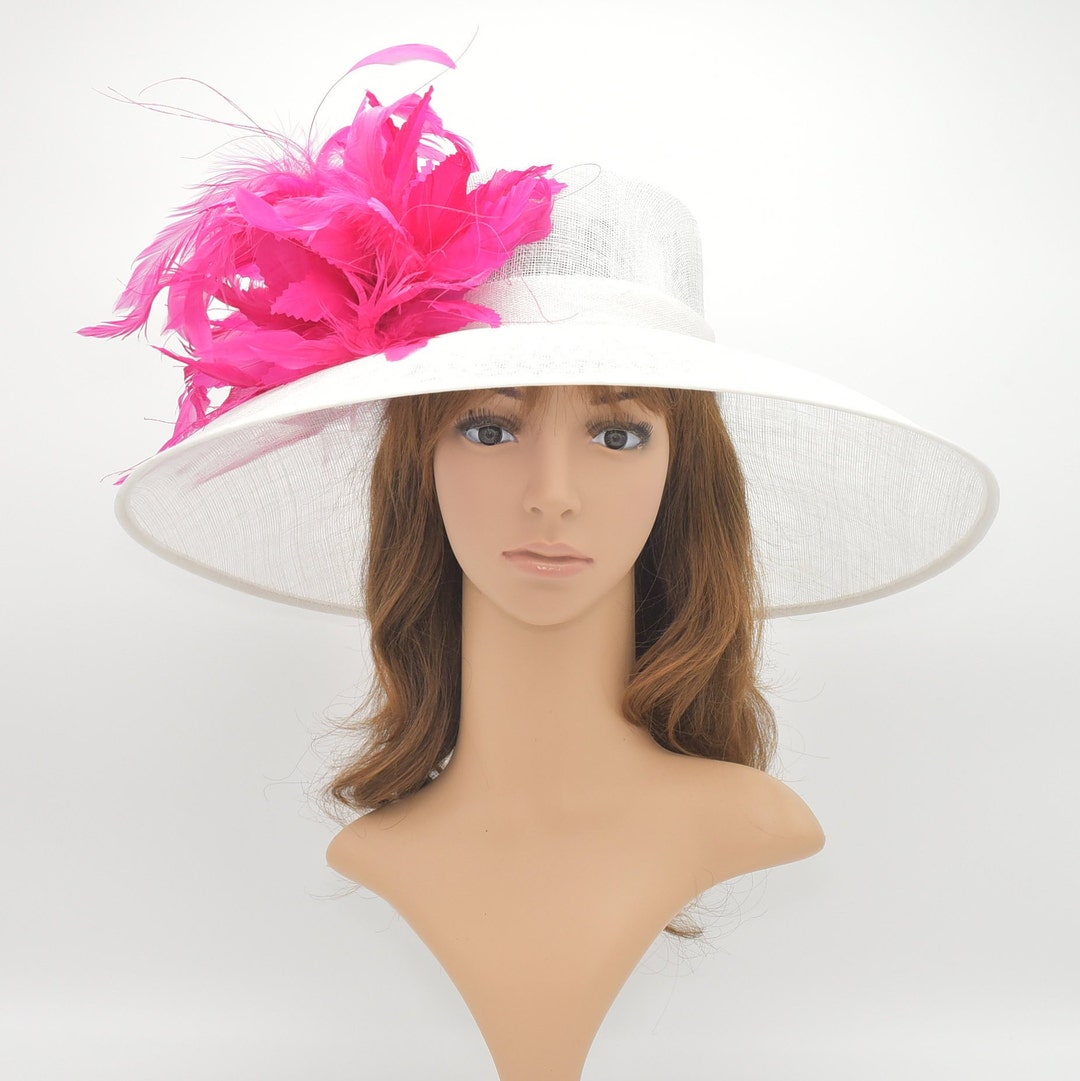 Women\'s Kentucky Hat Wide Brim White3 Ivory Wide-Brim Derby & Wedding Hat | Whiteley Millinery main image 2