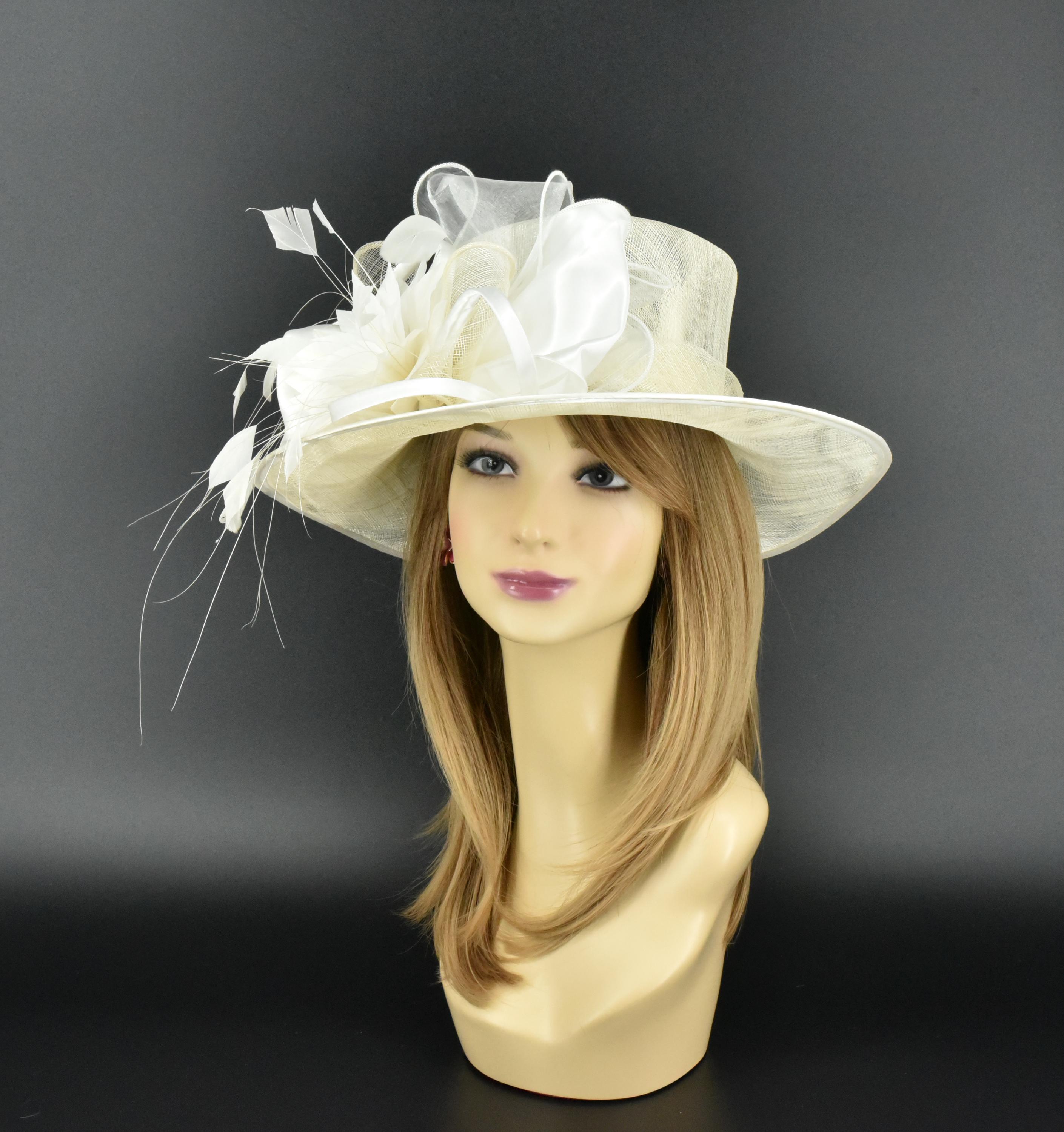 SF044( Ivory )kentucky Derby Hat, Church Hat, Wedding Hat  display picture 1