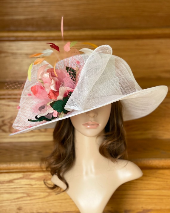 Sf82(off-white/coral) Kentucky Derby, Church, Wedding, Tea 