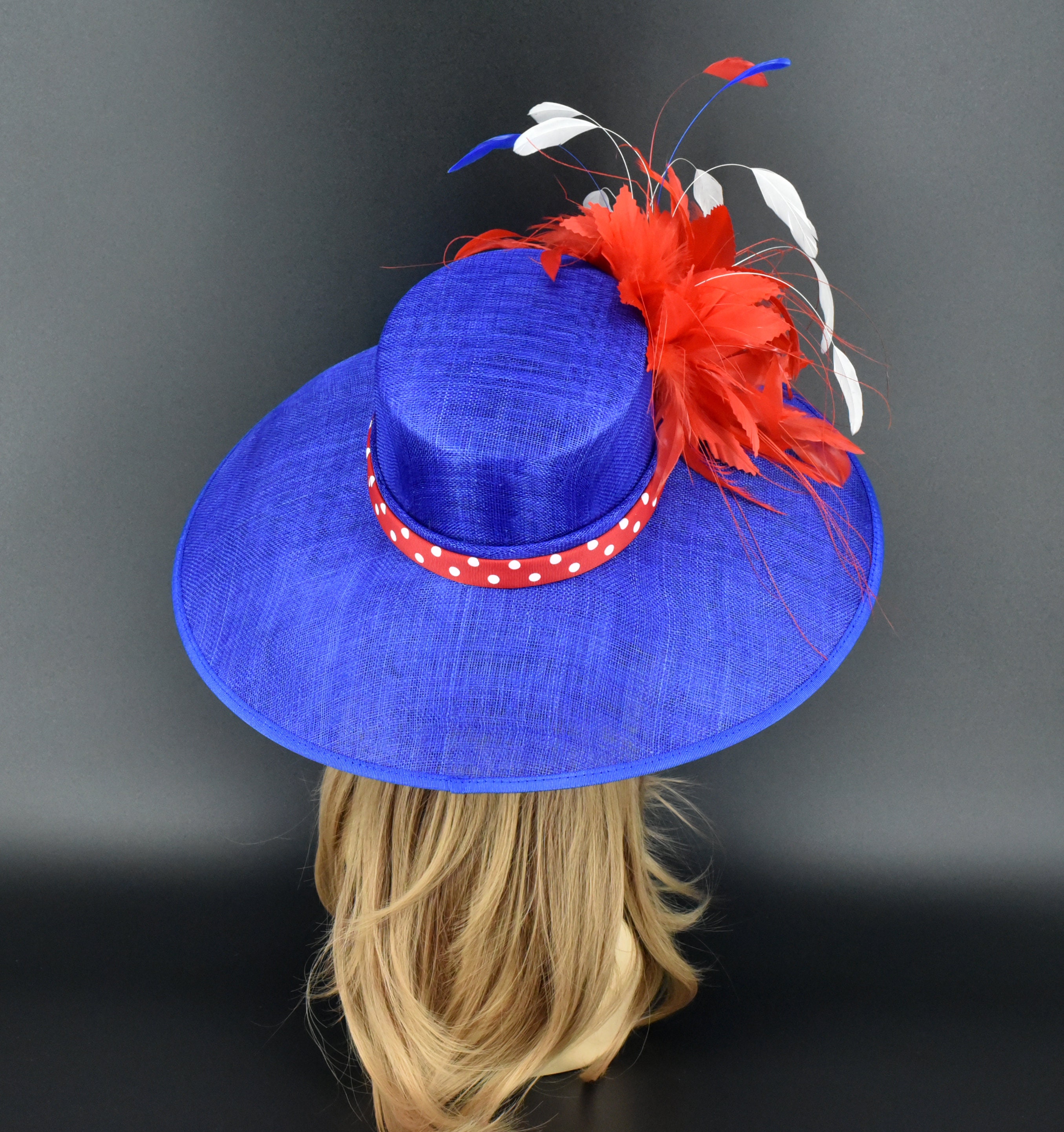 Sundry Straw Hat with Blue and Red Accents ❤️ detail in side . New with tags 4th of July straw hat – Cactus N Felt main image 2