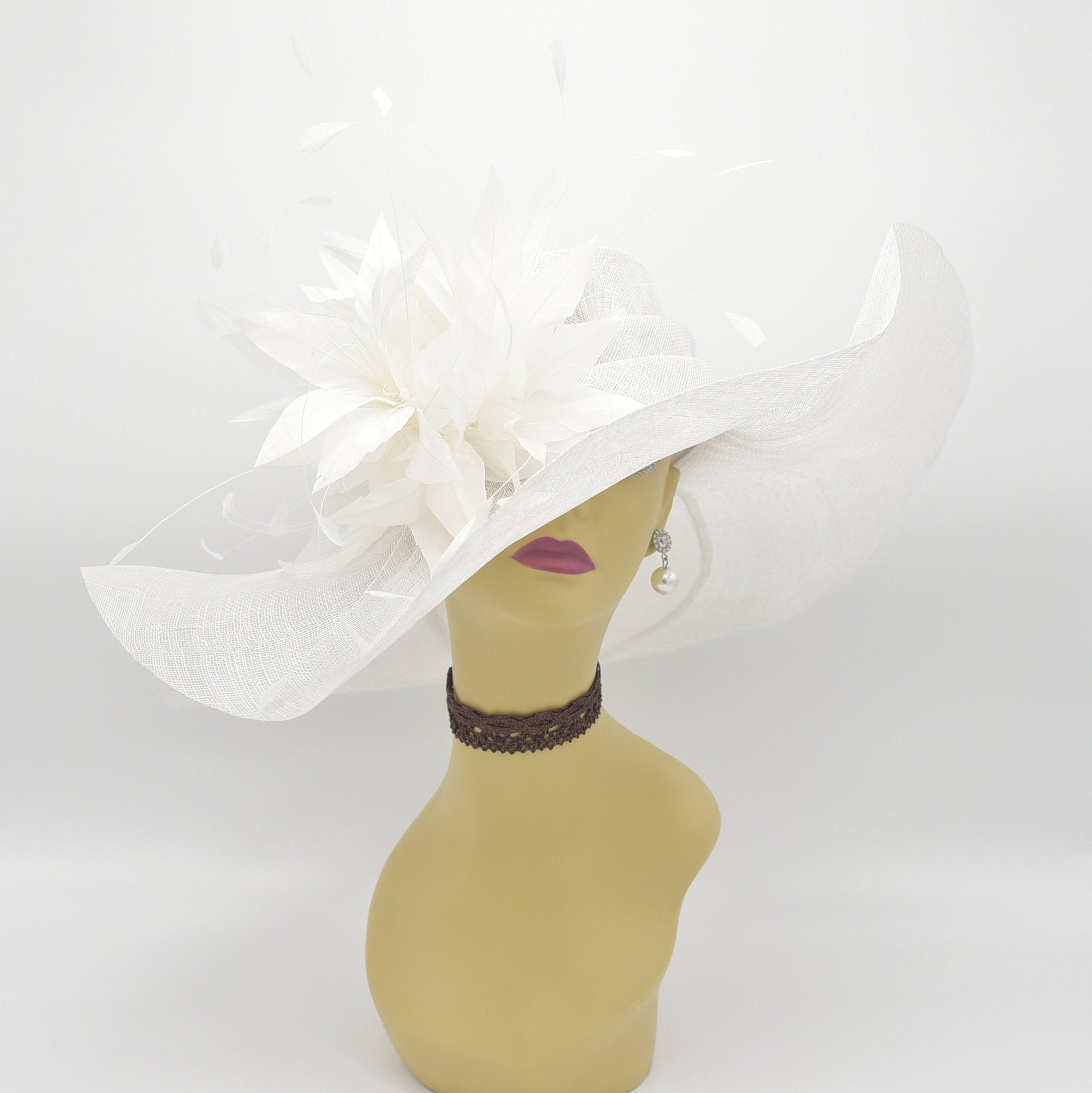 Wide Brim Organza Hat Black - Etsy