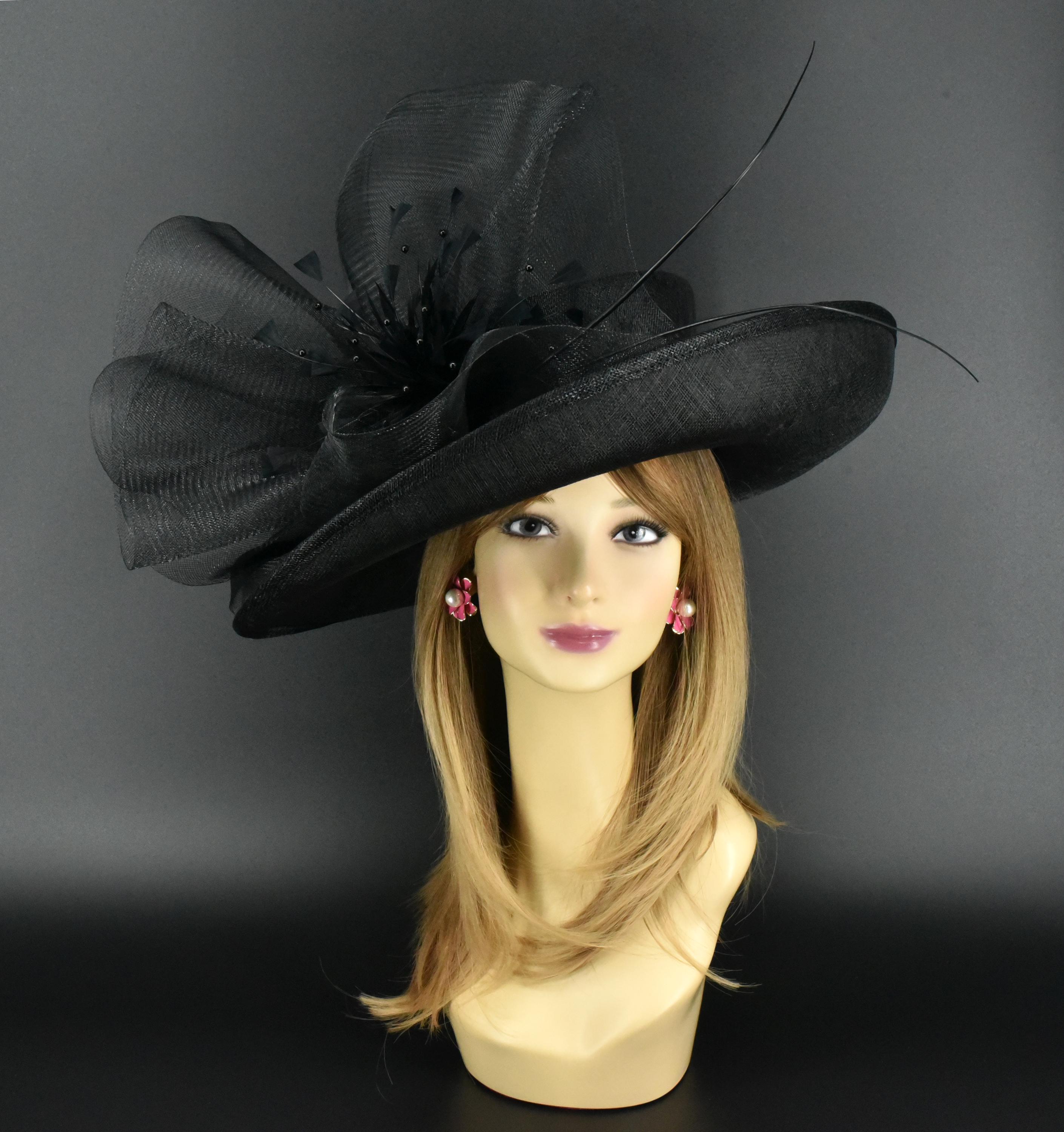 M2446 Black Wide-brim Sinamay Hat – Kentucky Derby | Royal  display picture 3