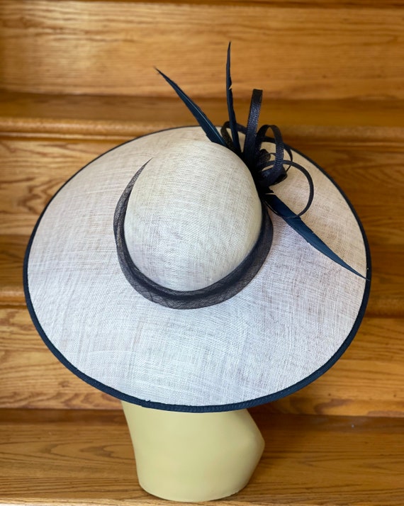 M839(white/navy) Vintage Kentucky Derby, Church, Wedding