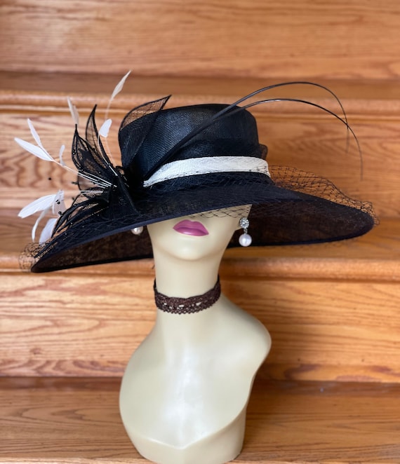 ✨ NWT✨ Kentucky Derby Hat ? M4002 ( Black Hat ) Kentucky Derby Hat, Church Hat, Wedding  main image 3