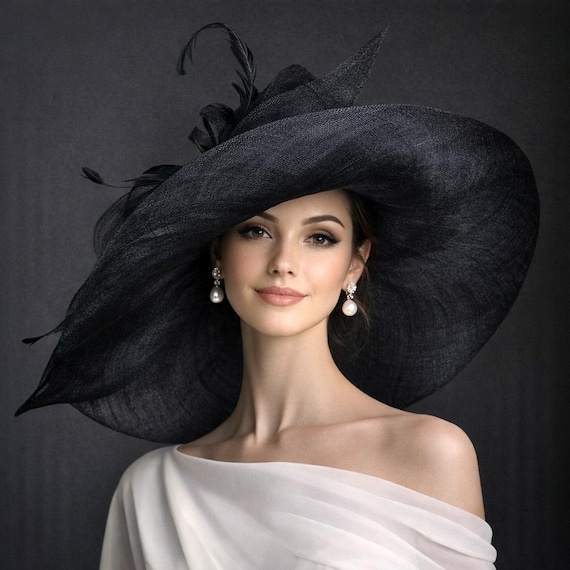 DERBY READY Black Lace Hat KARI KENTUCKY DERBY HAT - Black - Gold Coast Couture main image 3