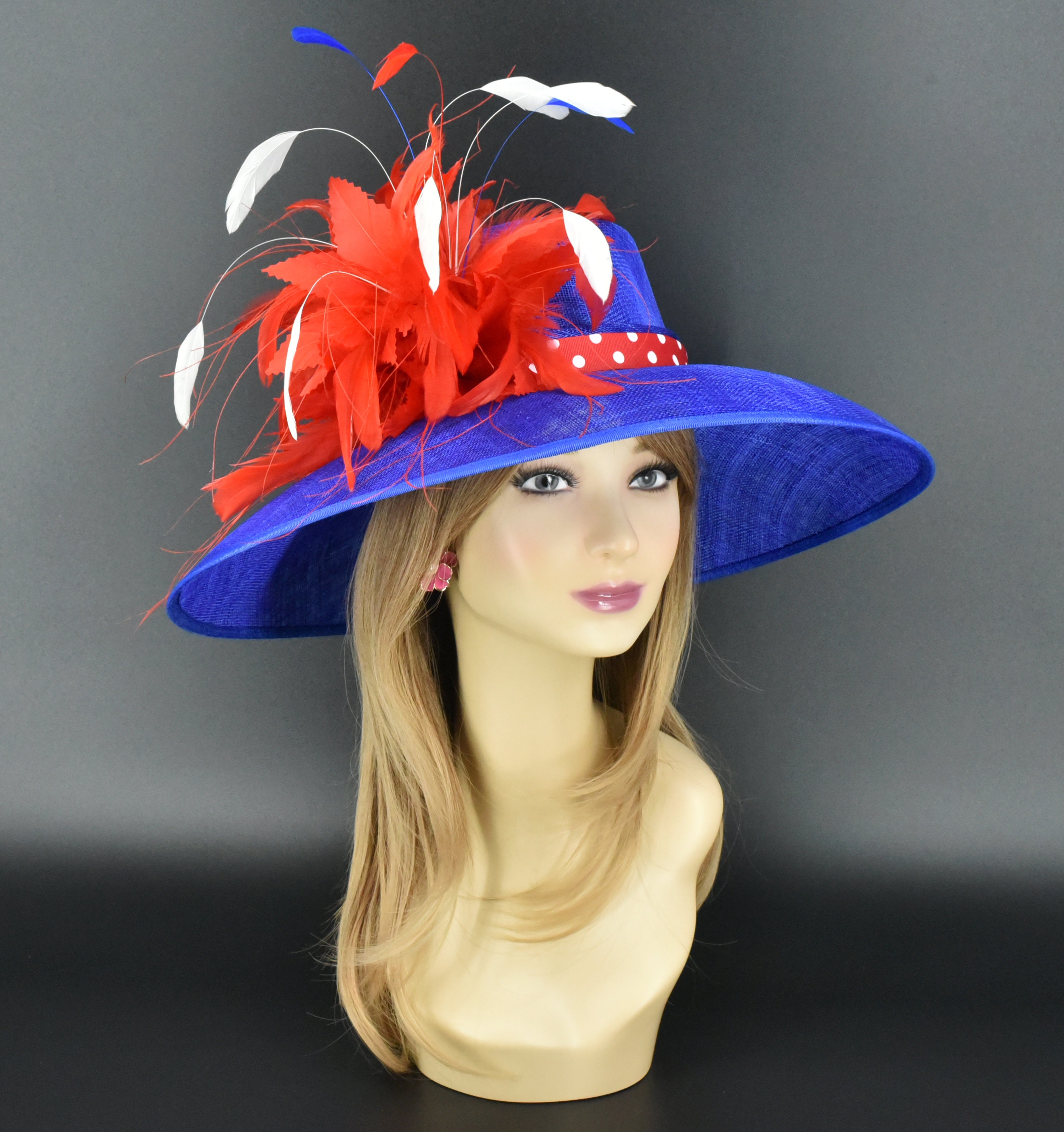 SD22( Royal Blue /20 Colors )kentucky Derby Hat, Church Hat  display picture 2