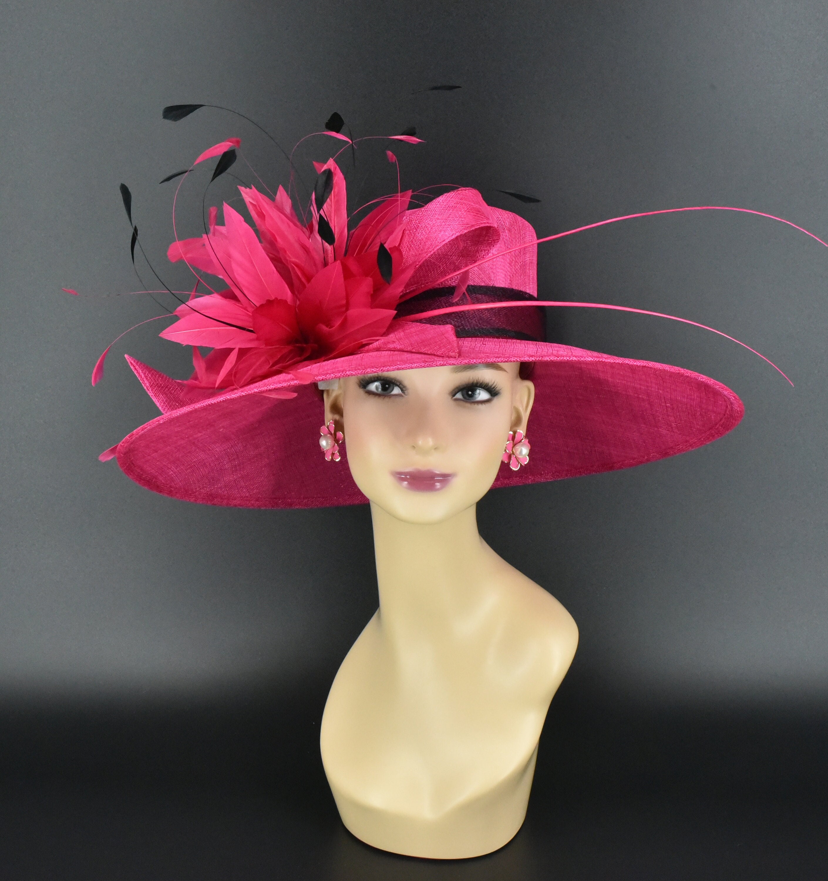 Needzo Fascinator Rosa Caliente Para Mujer, Derby, The Oaks