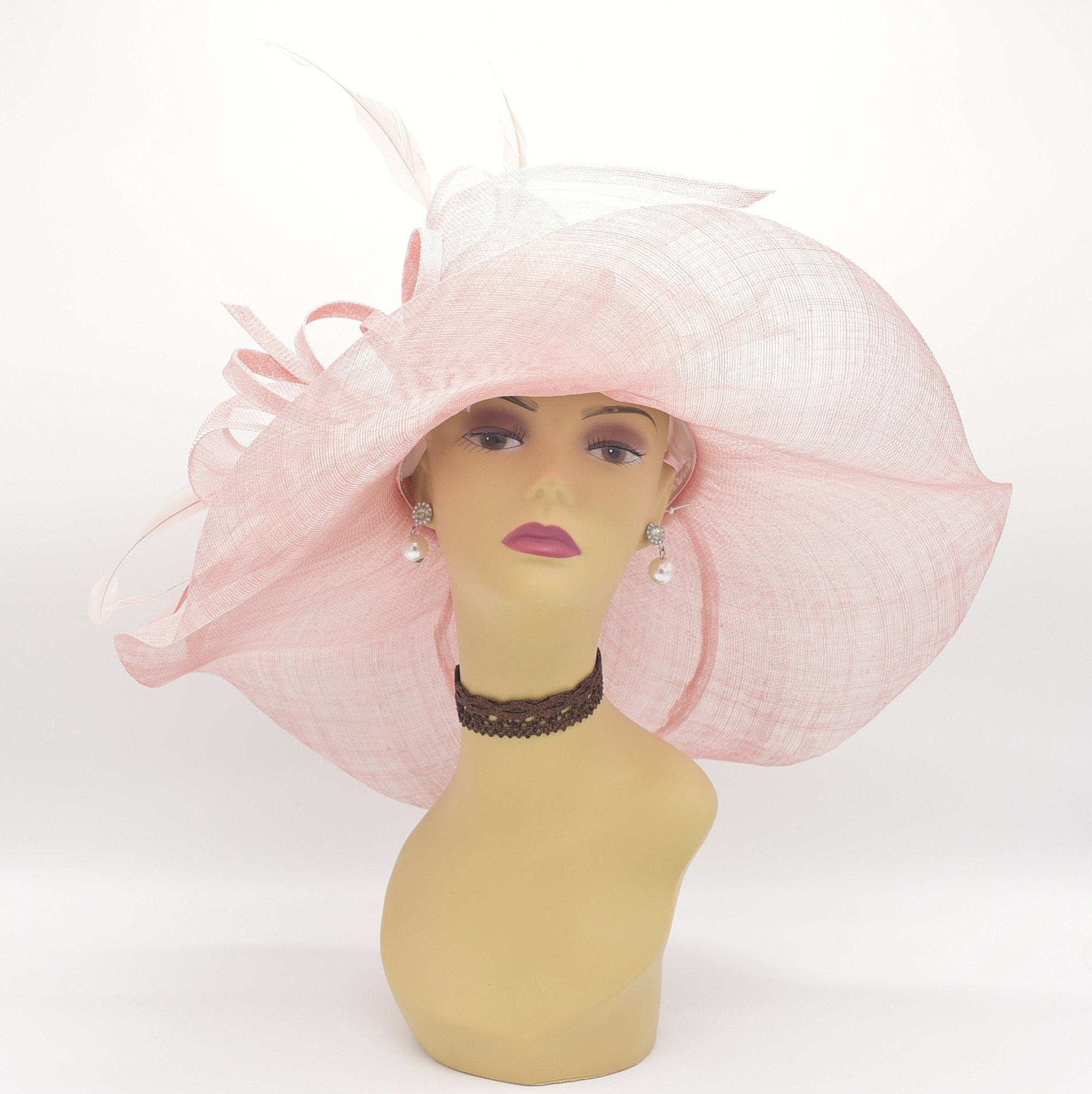 M918 blush Pink Kentucky Derby Hat Church Hat Wedding Hat - Etsy