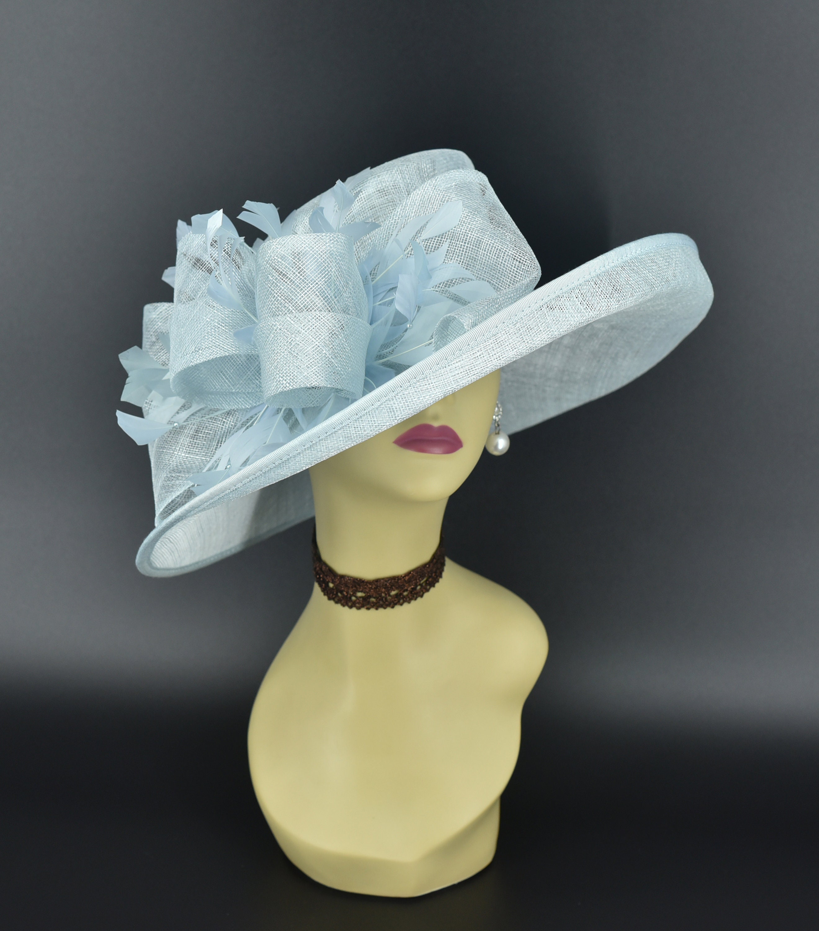 M4002 (powder Blue Hat ) Kentucky Derby Hat, Church Hat