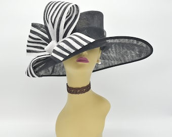 Vintage Black and White Derby Hat - Etsy display picture 1