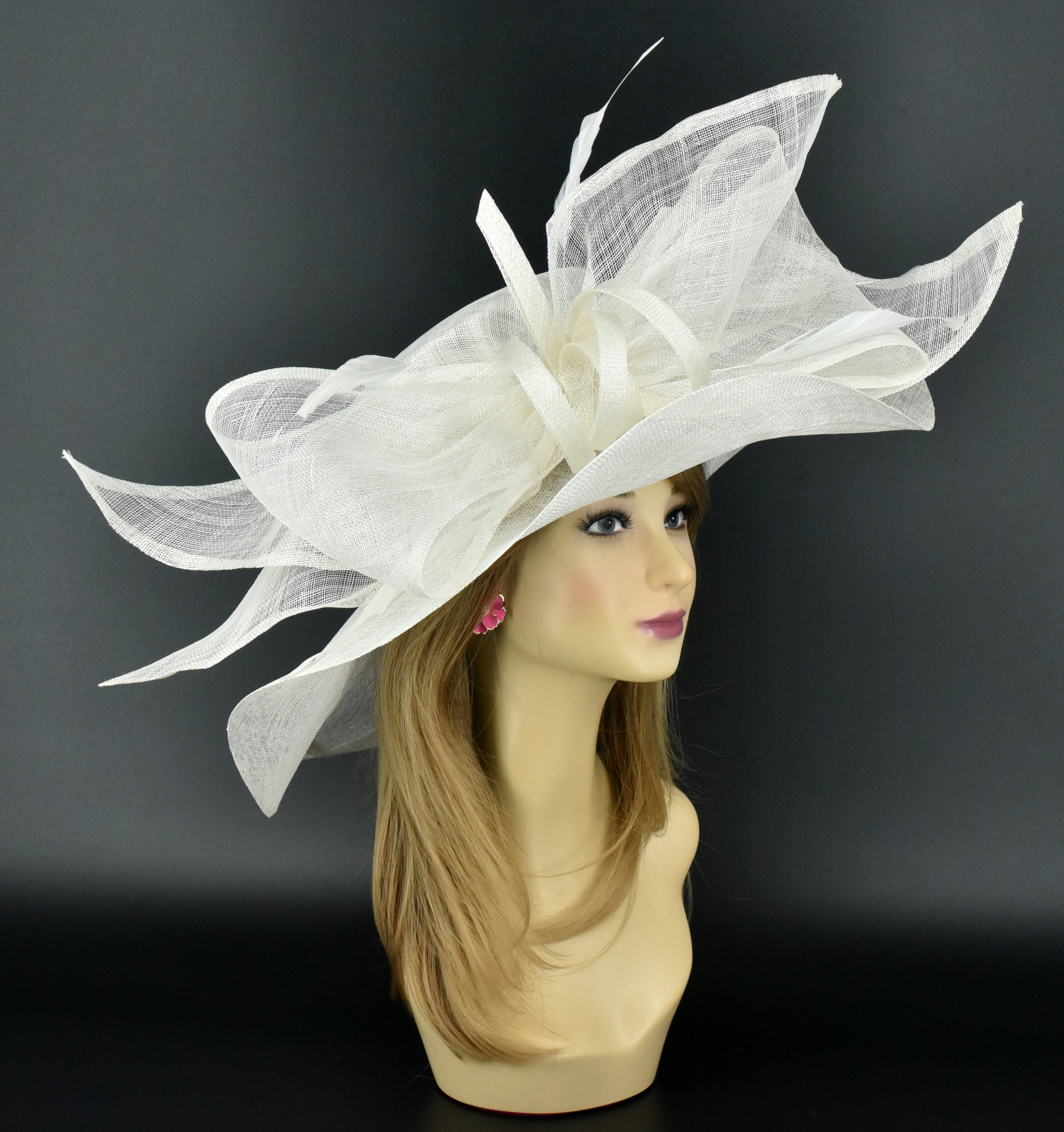 2177 Beige Sinamay Bow Bead Fascinator Hat For Women- Derby & Church il_fullxfull.5818778517_9ux0.jpg main image 3