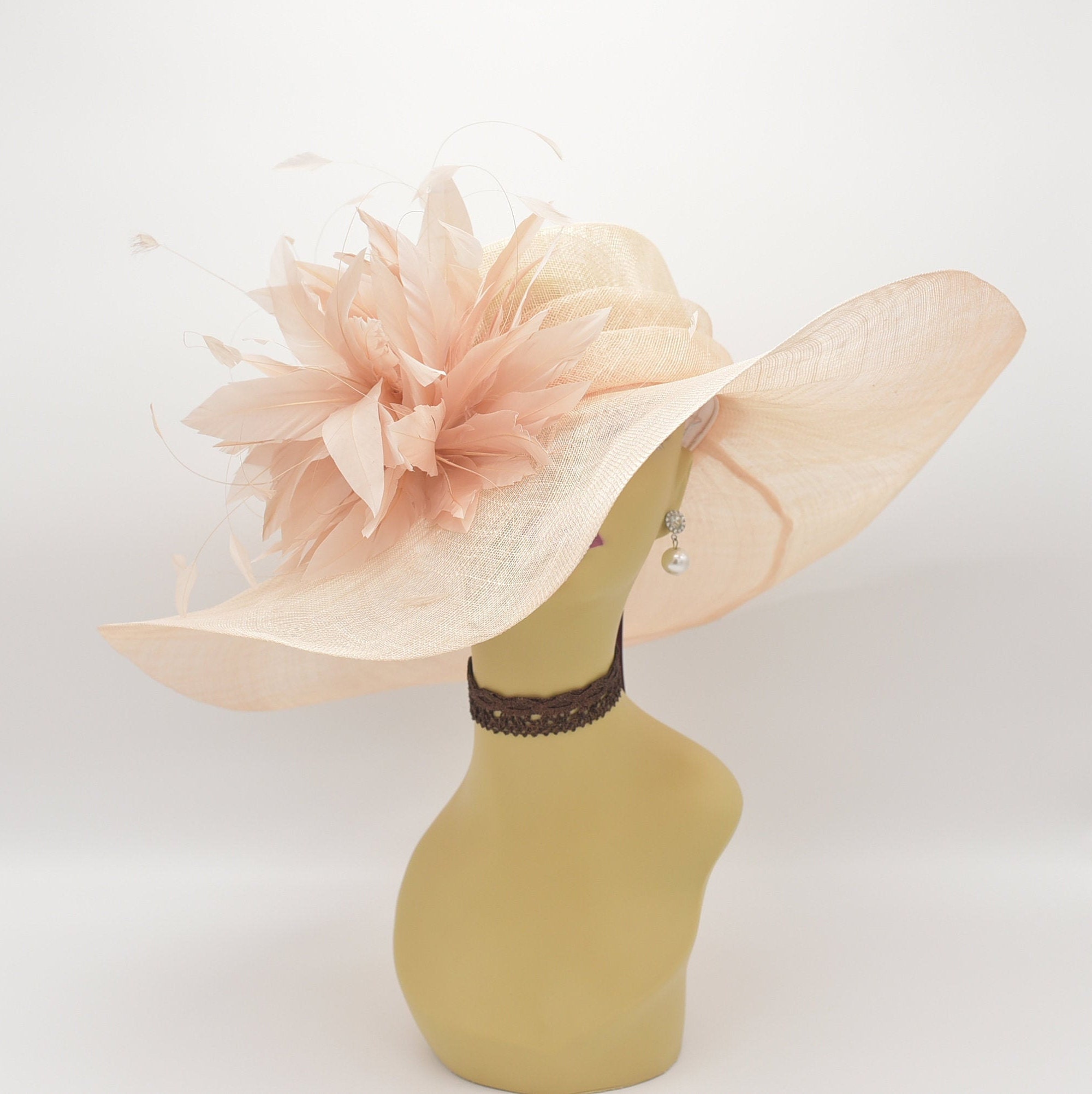 SD511( Peach+more Colors Options )kentucky Derby Hat, Church  display picture 1