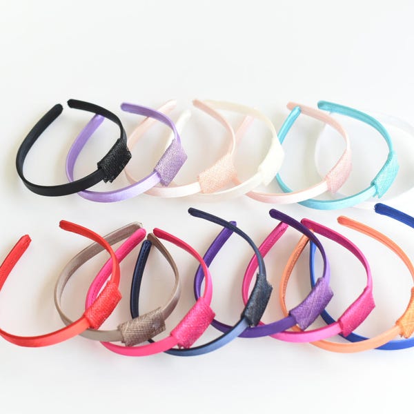 1.3 cm Wide Plastic Headband Satin wrapped with Sinamay pad for Millinery & DIY Fascinator Cocktail More colors
