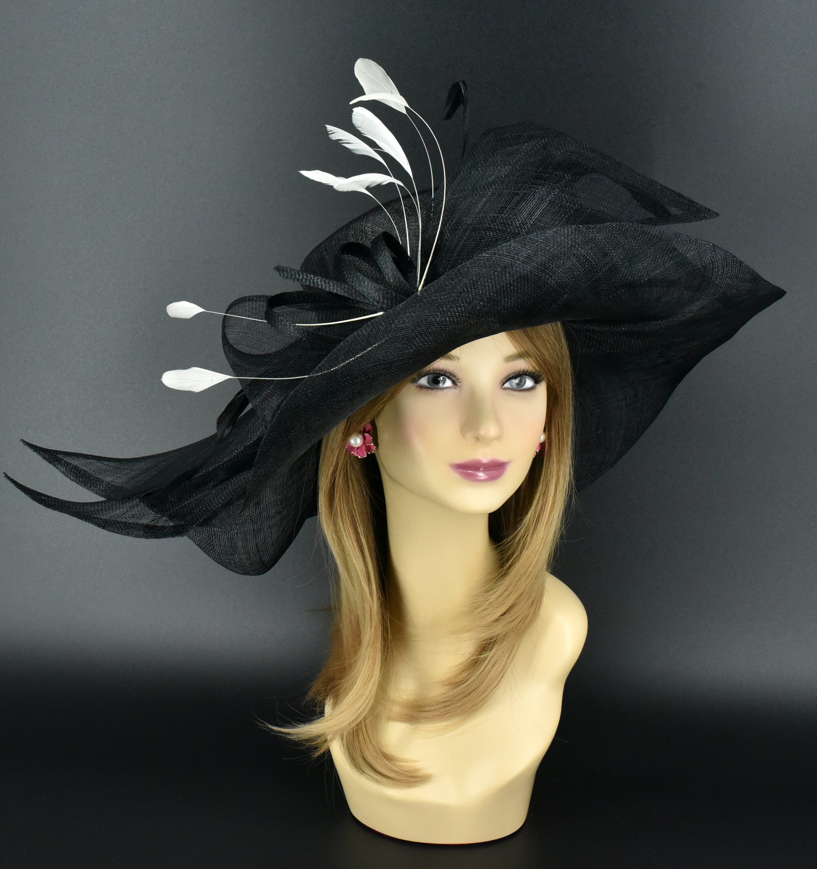 帽子 CREPE de CHINE LONG BRIM HAT 帽子 CREPE de CHINE LONG BRIM HAT Big Brim Hat With Chin