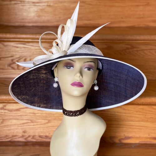 M839( Navy/ivory)vintage Kentucky Derby, Church, Wedding 