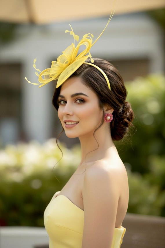 SF542 ( Yellow ) New Kentucky Derby, Church, Wedding, Tea 