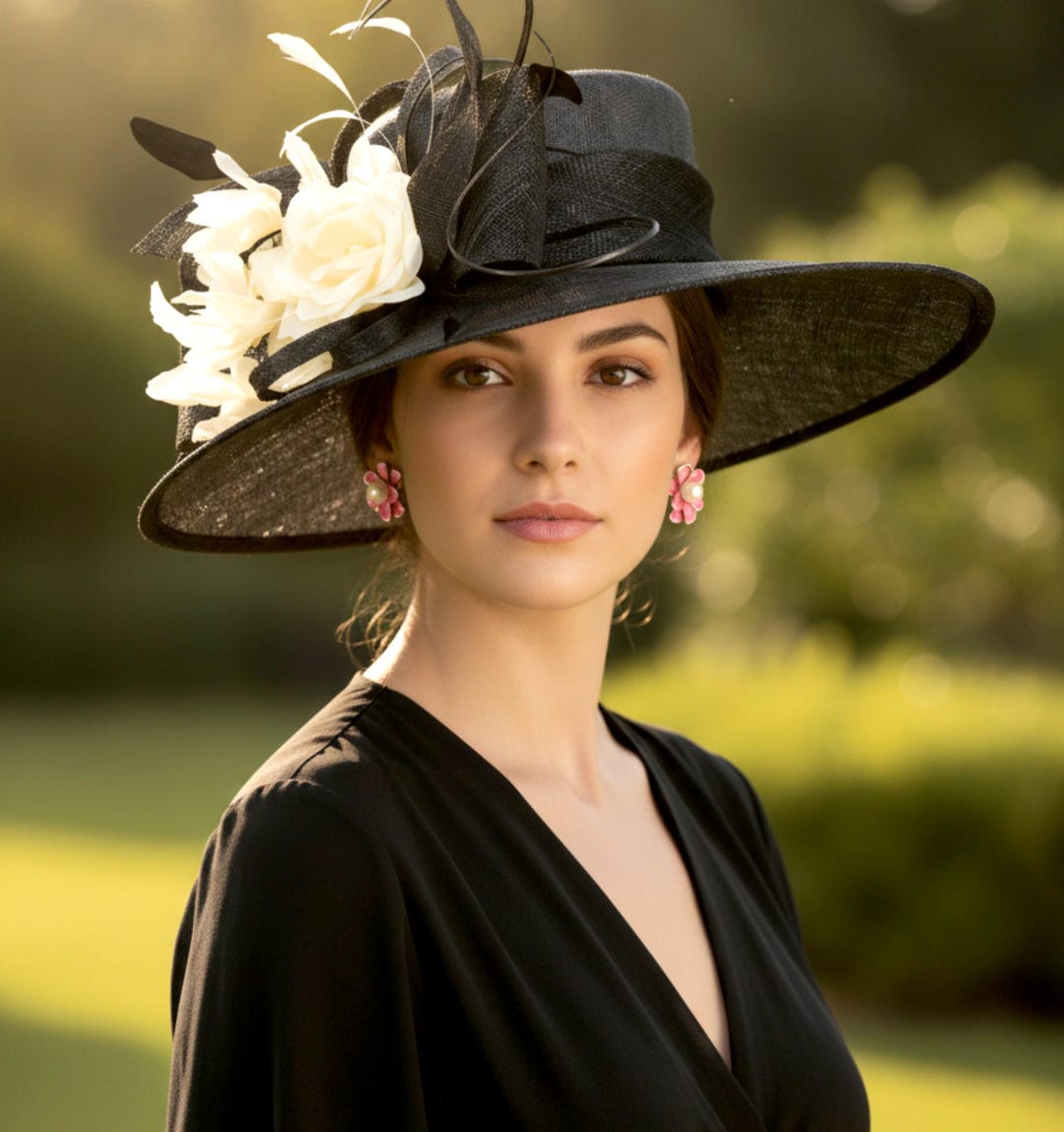 M23012-2( Black/ivory + More Options )kentucky Derby Hat  display picture 1