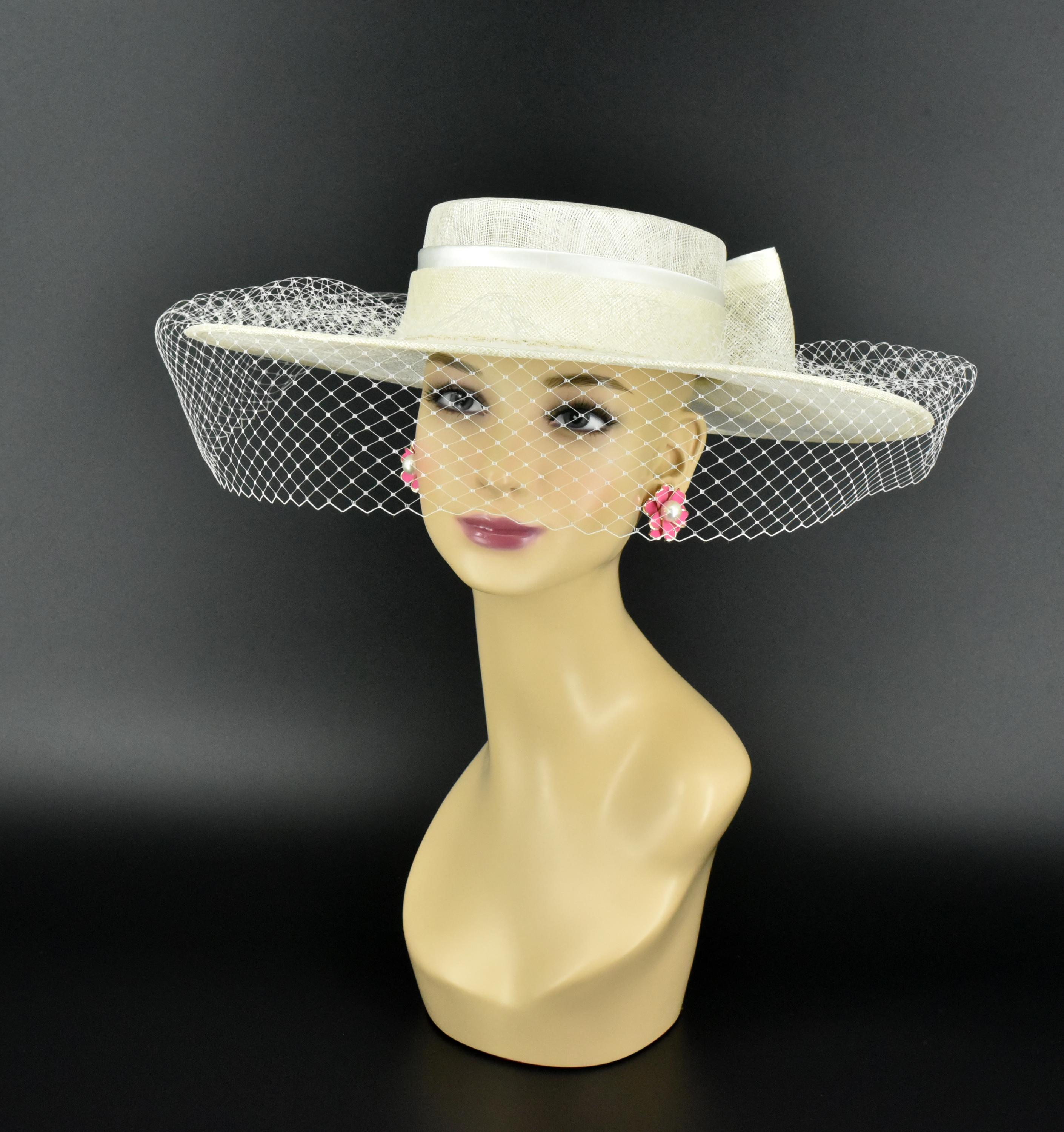 3281 Kentucky Sinamay Fascinators Hats For Women Girl Church Headdress Black Large Flower Fascinator Sinamay Church Hat for Women  main image 2