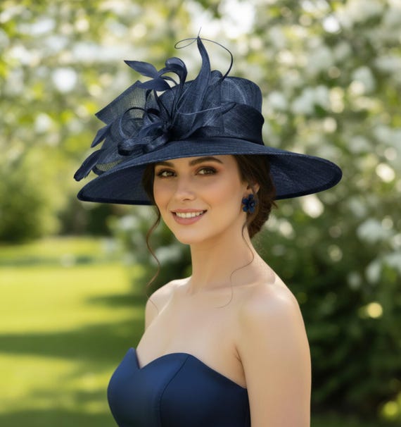 Blue Fascinator Ladies Navy Wedding Hats M23012( Navy )kentucky Derby Hat Church Hat Wedding Hat Easter Hat Blue Fascinator Ladies Navy Wedding Hats M23012( Navy )kentucky Derby Hat Church Hat Wedding Hat Easter Hat