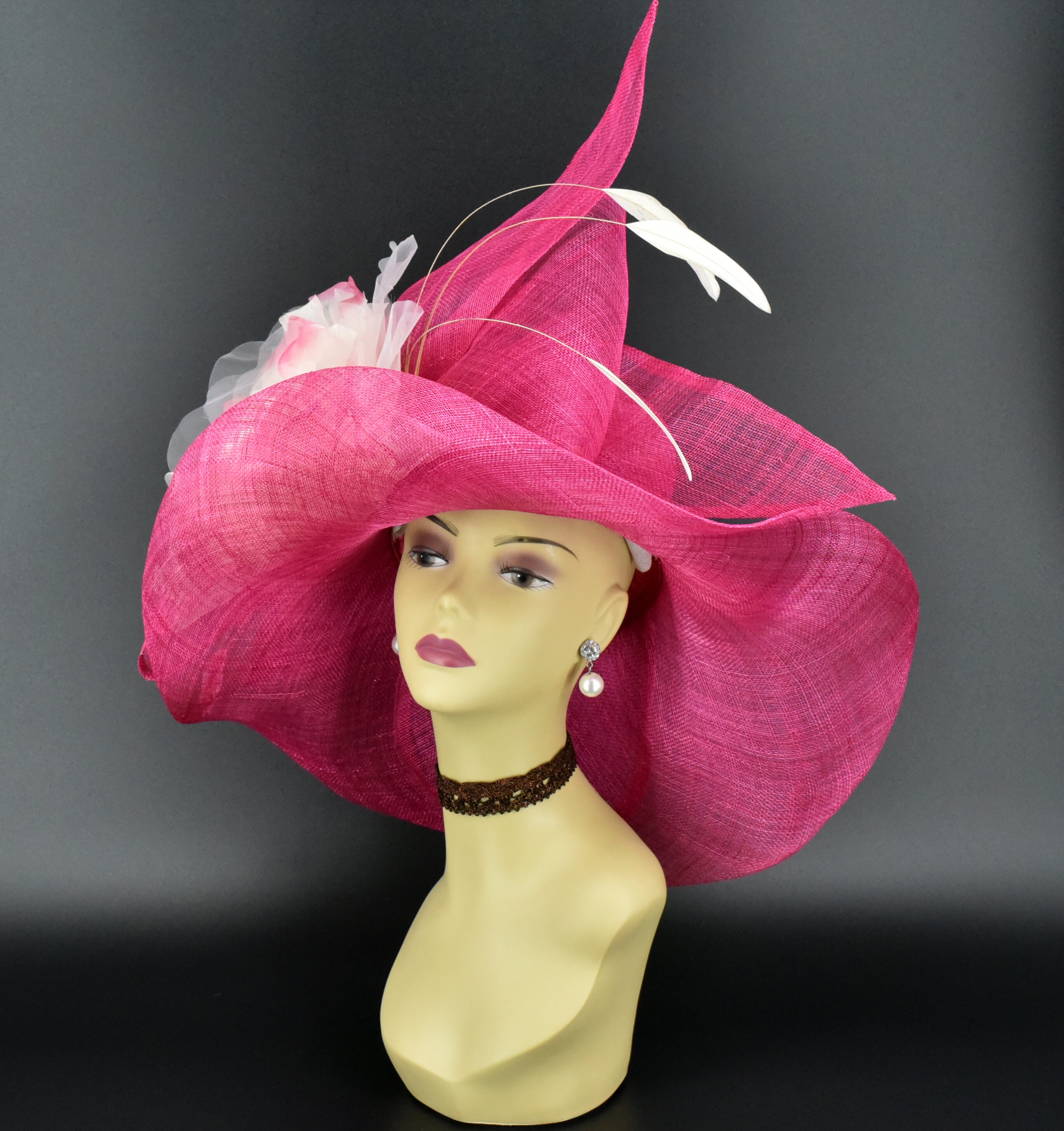 ?Beautiful Pink  Hat? Quaintrelle Fedora Hat - Hot Pink Merino main image 3