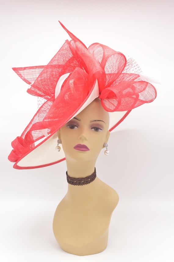 MF921( Ivory/red ) Kentucky Derby Wedding Easter Tea Party  display picture 3