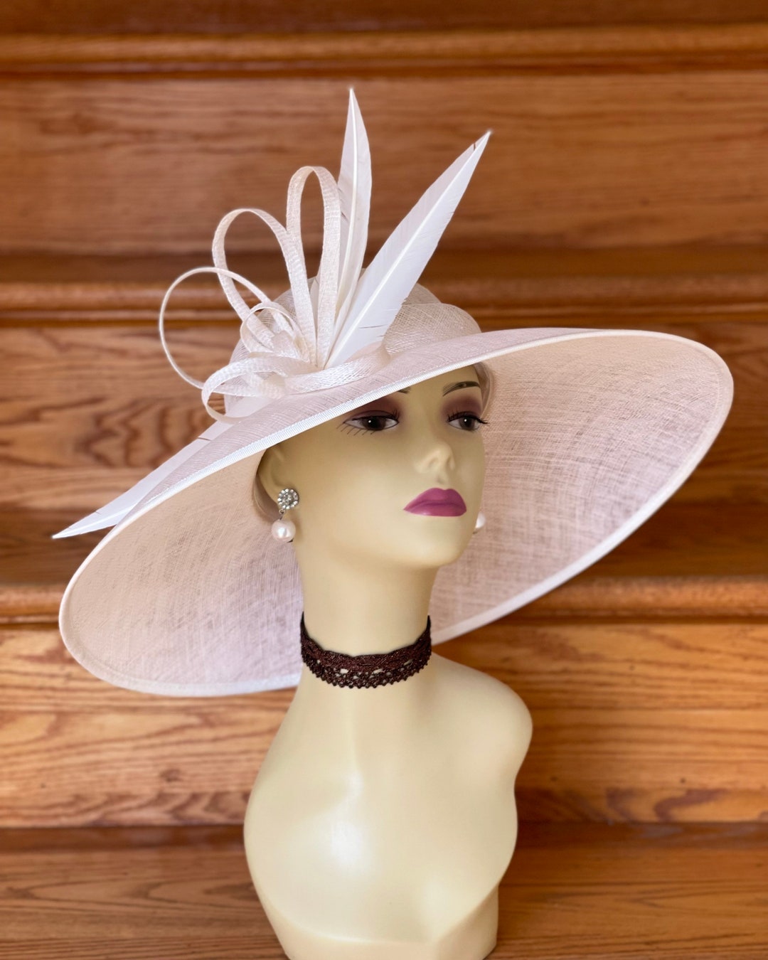 CREPE de CHINE LONG BRIM HAT(FREE SIZE Black): S'YTE｜THE
