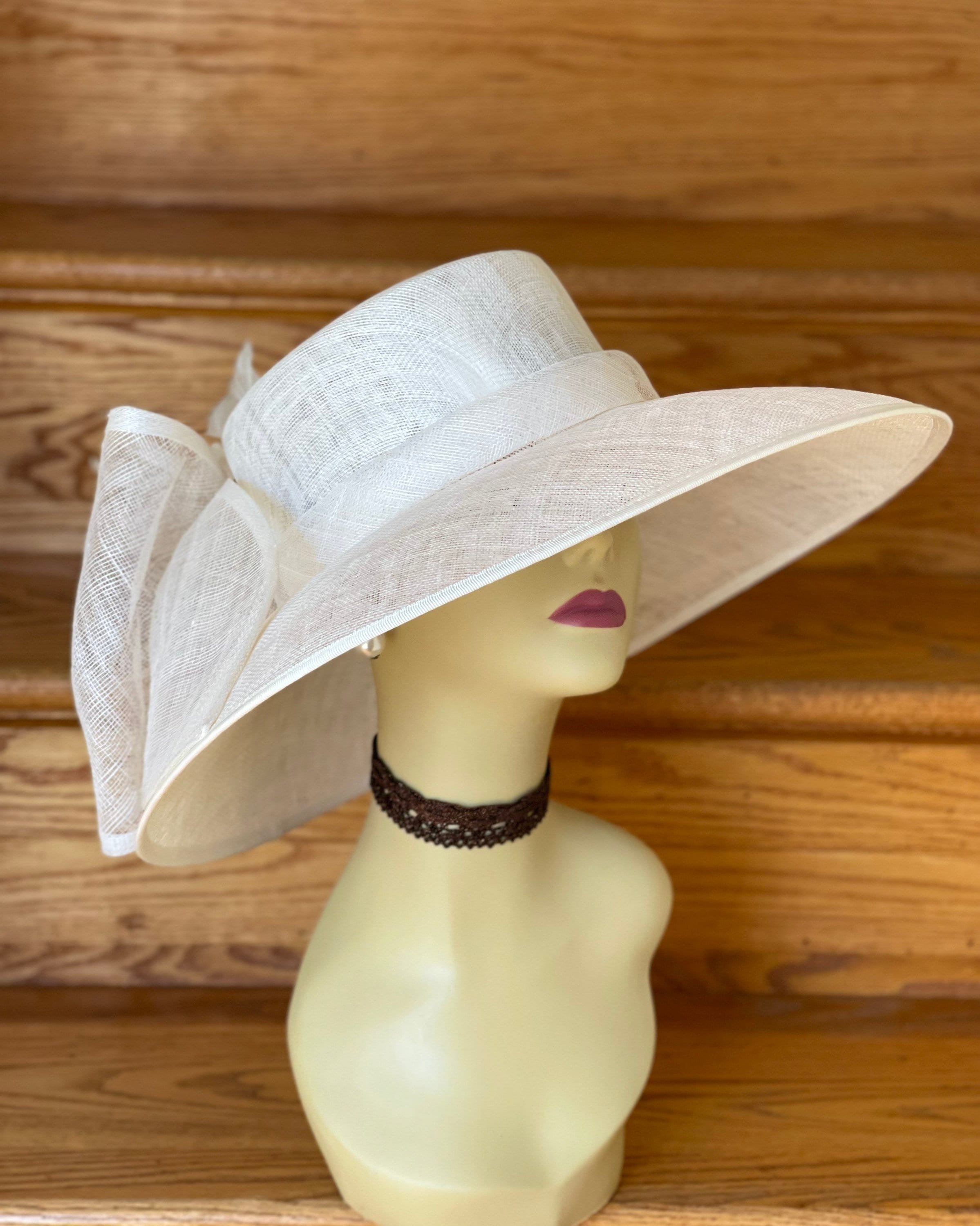 M95( Off-white )kentucky Derby Hat, Church Hat, Wedding Hat  display picture 2