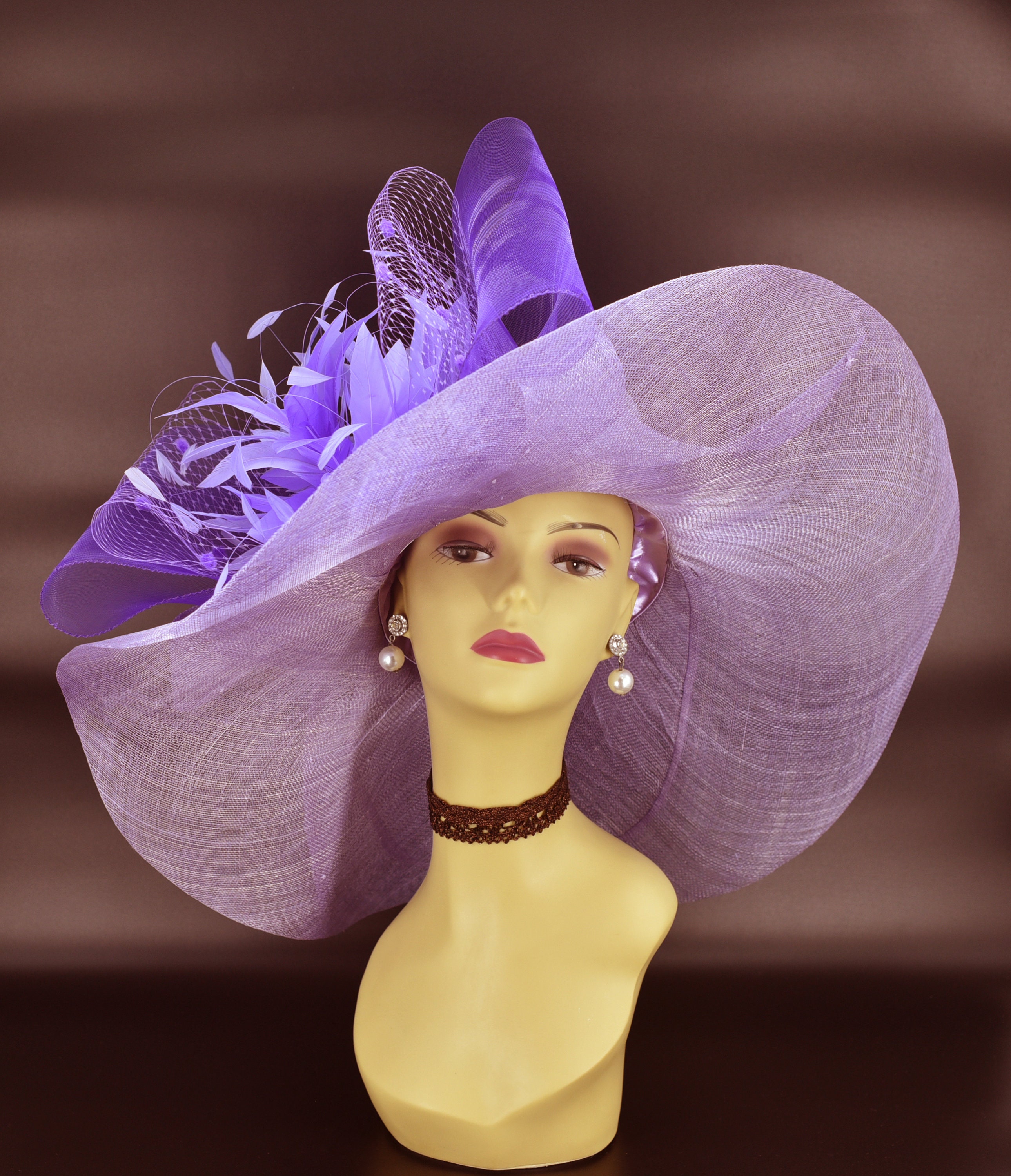 Sd518(lavender Purple+ More Option) 8” Jumbo Wide Brim  display picture 2