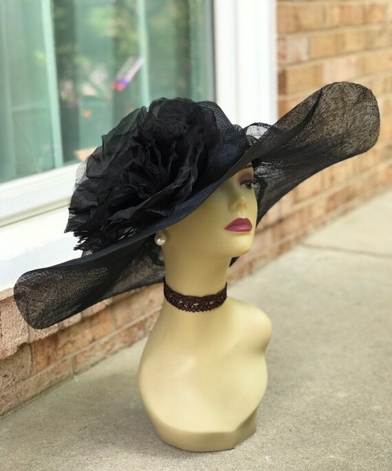 M509 ( Black ) Kentucky Derby Hat, Church Hat, Wedding Hat 