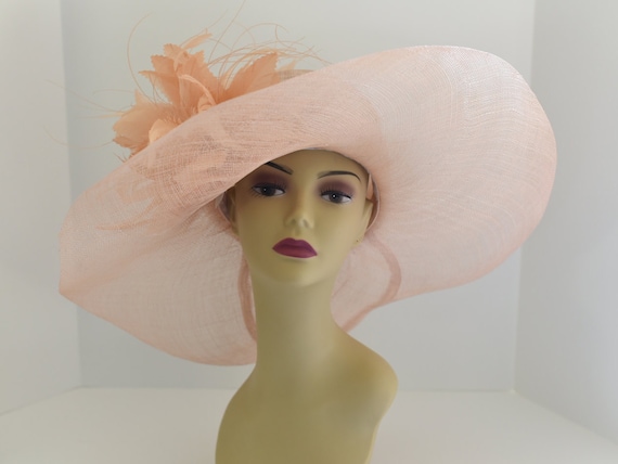 M508 ( Peach Hat ) Kentucky Derby Hat, Church Hat, Wedding  display picture 2