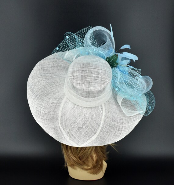 Vintage Giovanna Blue Shimmery 3D Floral Mesh Derby Hat Giovanna Hats for Women on Sale up to 90% Off: Poshmark main image 3