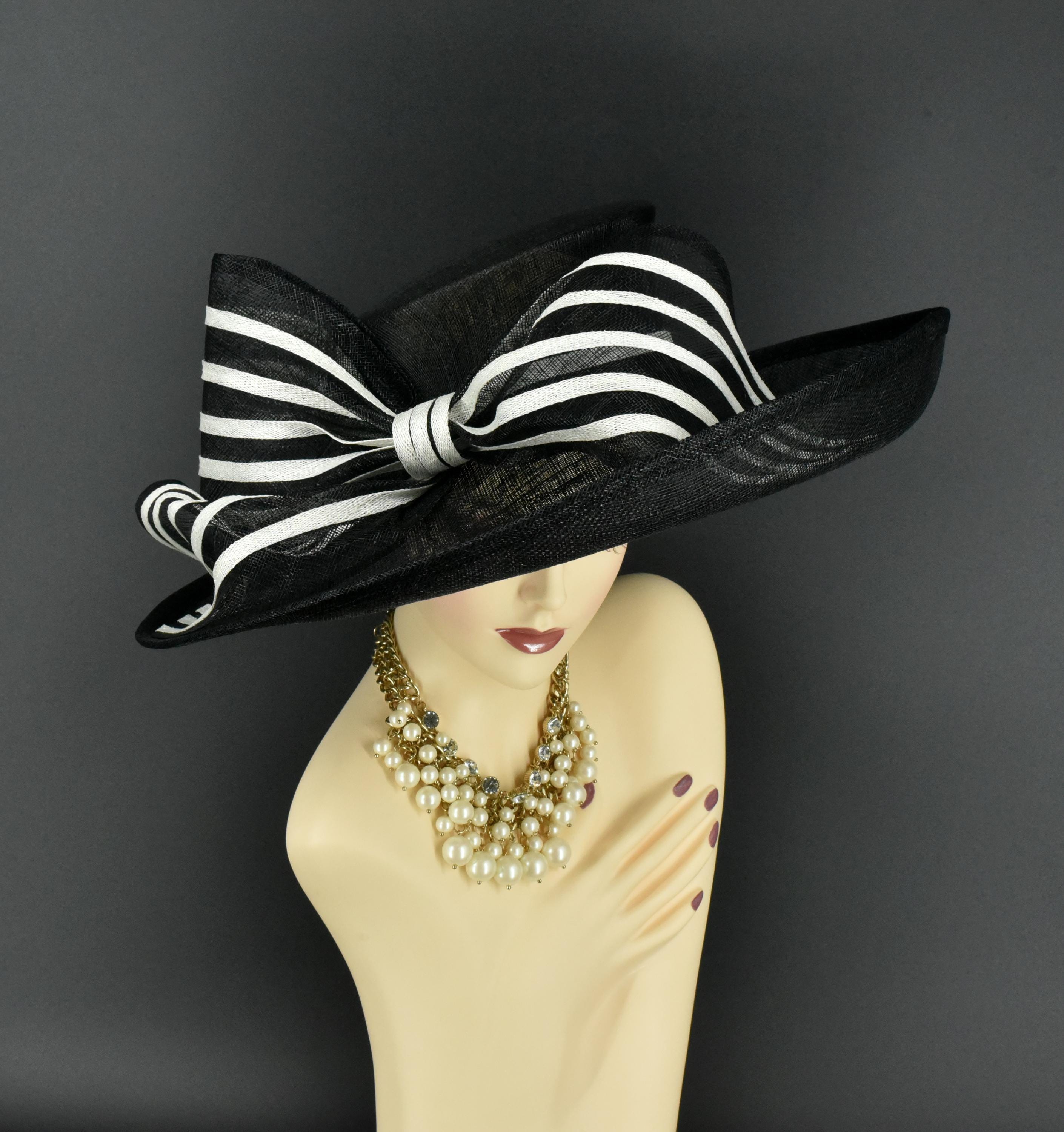 M1314 ( Black/white ) Kentucky Derby Hat, Church Hat  display picture 3