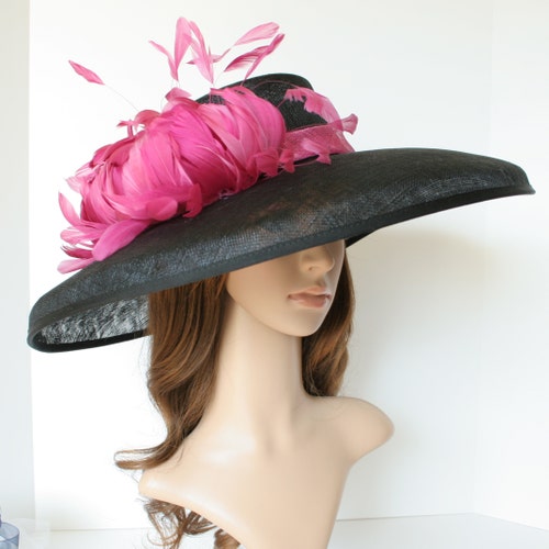 M612( White/black ) Kentucky Derby Hat, Church Hat, Wedding M612( White/black ) Kentucky Derby Hat, Church Hat, Wedding