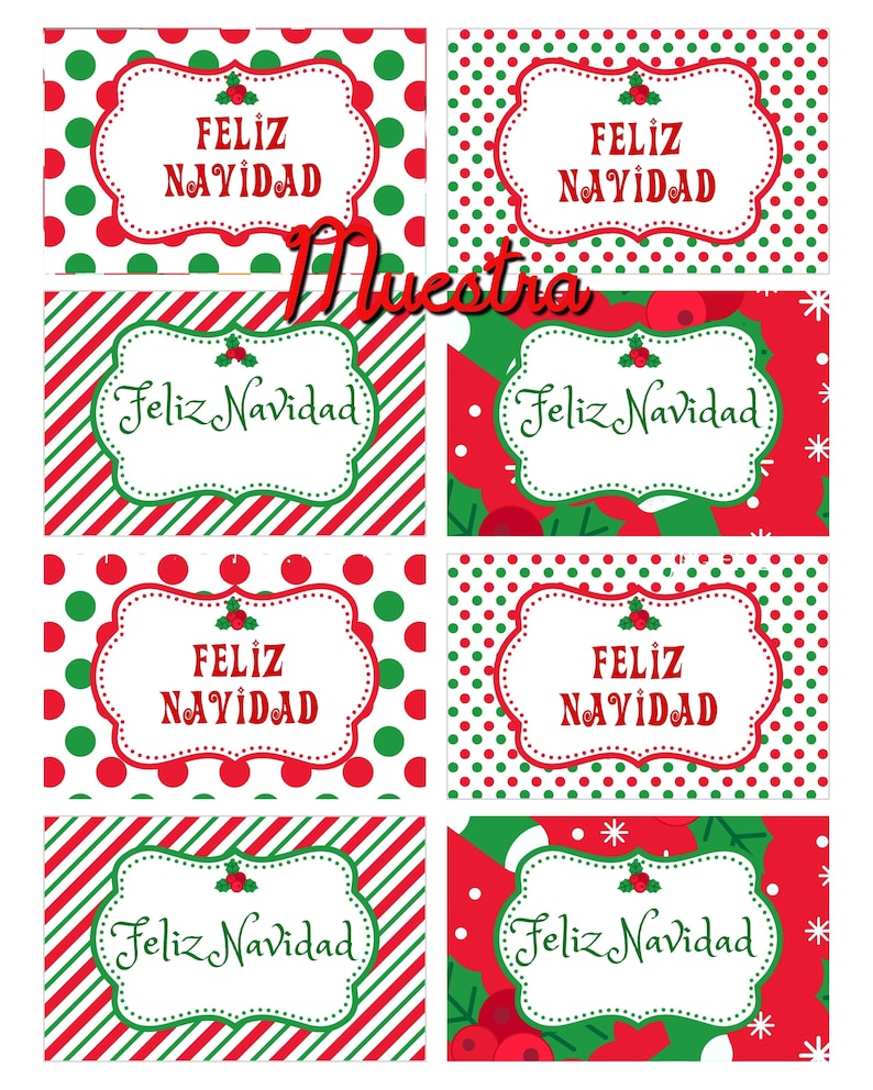 Feliz Navidad Etiquetas Imprimibles Perfecto Para Fiestas Etsy España